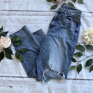 American eagle jean 12 X-long holes blue denim jeans distressed